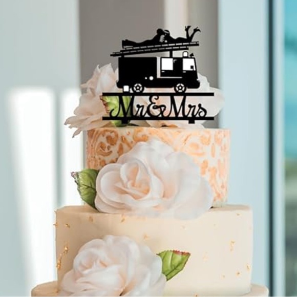 Elegant Black Mr & Mrs Cake Topper
(Firefighter) - Picture 3 of 3